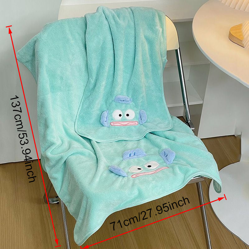Set of 3 Hangyodon Cartoon Plush Towels And Bathing Caps - Soft, Useful, And Handy Essentials for Home Bathing, Perfect As a Holiday Gift for Everyday Bathing And Hair Drying