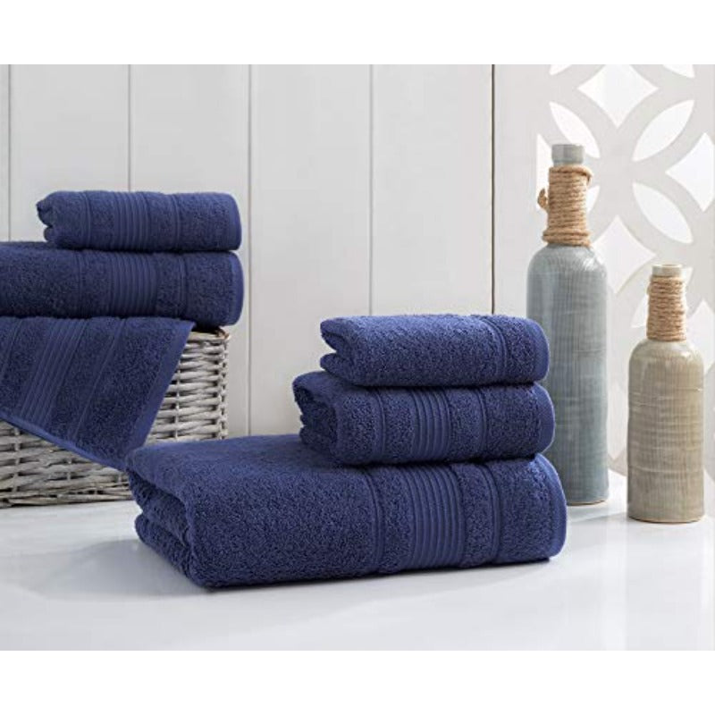 4pcs Bath Towels Set 100% Turkish Premium Quality Towels for Bathroom Quick Dry Soft and Absorbent Turkish Towel Set Includes 4 Bath Towels Navy Blue