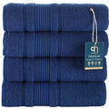 4pcs Bath Towels Set 100% Turkish Premium Quality Towels for Bathroom Quick Dry Soft and Absorbent Turkish Towel Set Includes 4 Bath Towels Navy Blue
