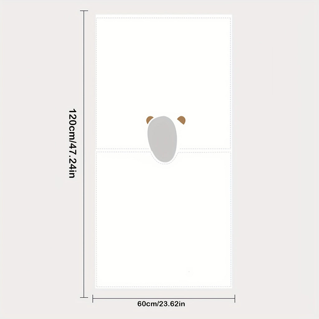 Adorable White Animal-Themed Hooded Bath Towel for Children, Measuring 23.6\