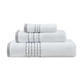 Towel Set Highly Absorbent Premium Towels with Embroidered Hem Details Tropical Inspired Design Oeko-Tex Certified Cliff Side Grey 3pcs
