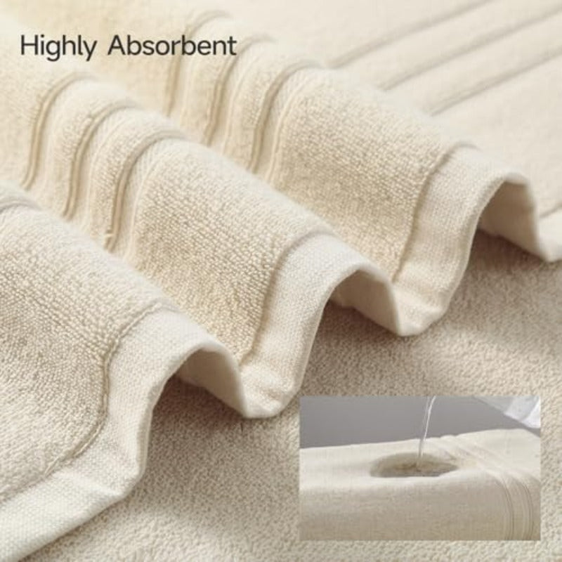 Beige Towels Set 6pcs Towel Sets with 2 Bath Towels 2 Hand 2 Washcloths 650GSM Hotel Quality Soft Highly Absorbent Towels for Bathroom Gym Ideal Everyday Use