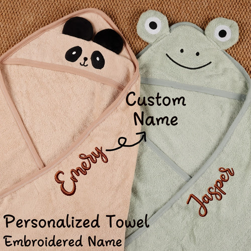 1pc Personalized Towel with Embroidered Name, Cartoon-Themed,Versatile Oversized Bath Towel, Beach Towel, Hooded Bath Towel, Perfect for Spa and Pool Leisure, Ideal for Family Use, Travel, and Hotel Settings. New Year Gifts, Easter Gifts