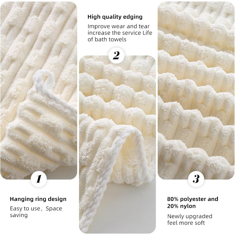 30X60 Inches Extra Large Bath Towels Sets of 6 for Bathroom Super Soft Quick Dry 2 Bath Towels 2 Hand Towels 2 Washcloth Towels Microfiber Shower White 6pcs