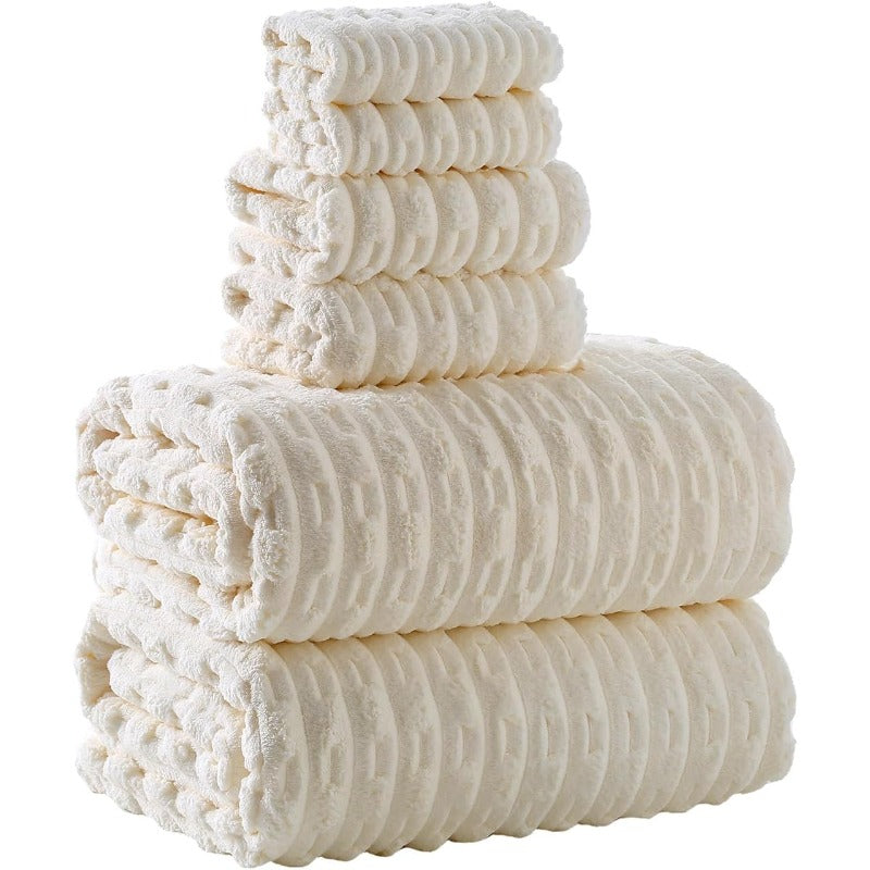 30X60 Inches Extra Large Bath Towels Sets of 6 for Bathroom Super Soft Quick Dry 2 Bath Towels 2 Hand Towels 2 Washcloth Towels Microfiber Shower White 6pcs