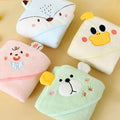 4pcs Soft Towels 4pcs Super Soft Coral Fleece Bath Towels | Blue White Pink Absorbent Hooded Robe Cute Cartoon Towel for Unisex