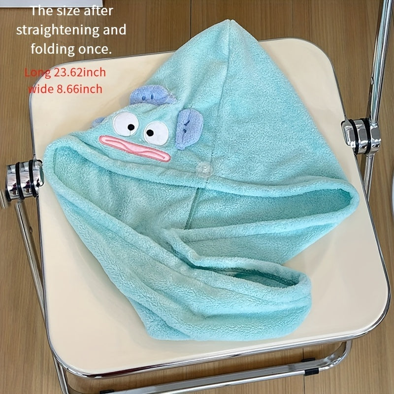 Set of 3 Hangyodon Cartoon Plush Towels And Bathing Caps - Soft, Useful, And Handy Essentials for Home Bathing, Perfect As a Holiday Gift for Everyday Bathing And Hair Drying