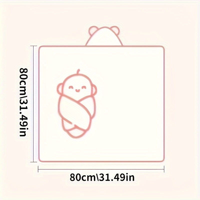 4pcs Soft Towels 4pcs Super Soft Coral Fleece Bath Towels | Blue White Pink Absorbent Hooded Robe Cute Cartoon Towel for Unisex