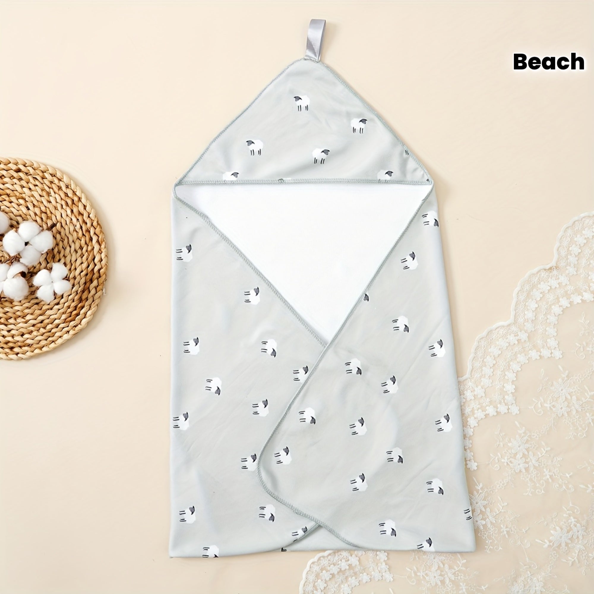 1pc Baby Hooded Towel - Soft And Absorbent, Designed for Infants Aged 0-3 Years, Perfect for Bath Time, Beach Outings, And Showers. A Must-Have for Baby Bathing Needs, Making It an Excellent Gift for Thanksgiving, Christmas, Or Halloween