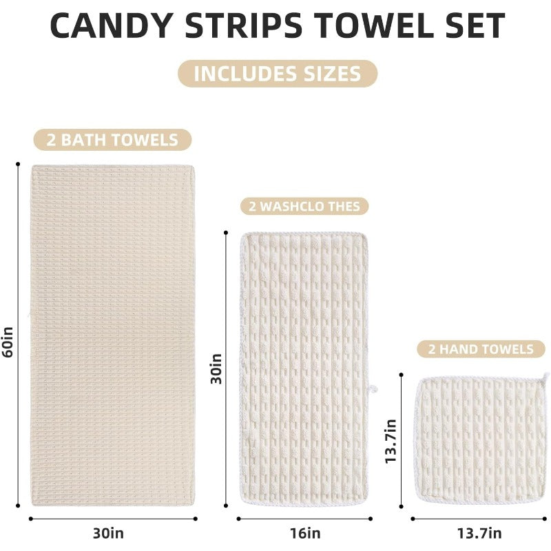 30X60 Inches Extra Large Bath Towels Sets of 6 for Bathroom Super Soft Quick Dry 2 Bath Towels 2 Hand Towels 2 Washcloth Towels Microfiber Shower White 6pcs