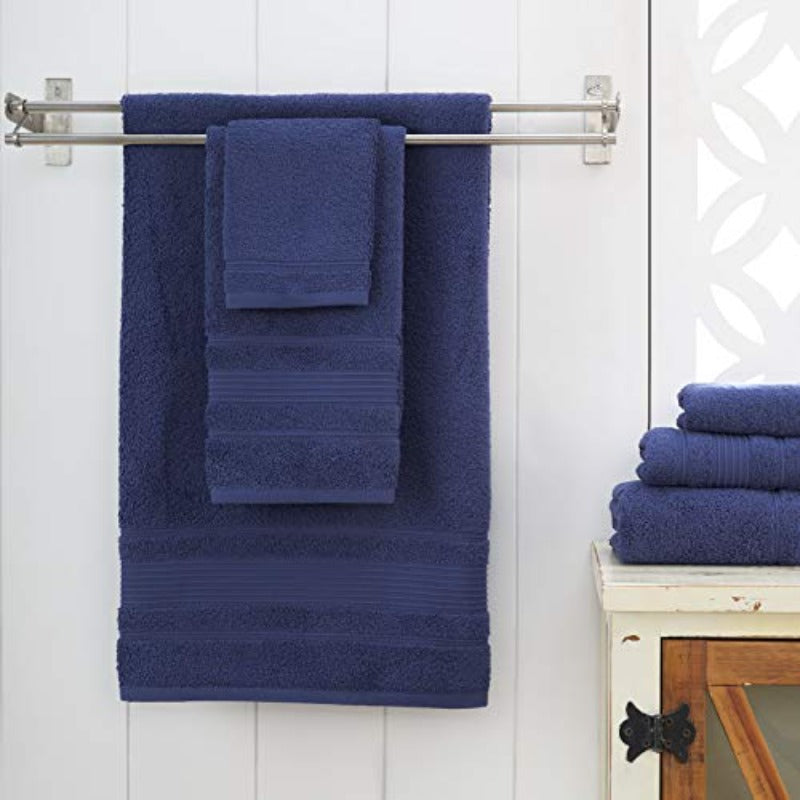 4pcs Bath Towels Set 100% Turkish Premium Quality Towels for Bathroom Quick Dry Soft and Absorbent Turkish Towel Set Includes 4 Bath Towels Navy Blue