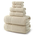 Beige Towels Set 6pcs Towel Sets with 2 Bath Towels 2 Hand 2 Washcloths 650GSM Hotel Quality Soft Highly Absorbent Towels for Bathroom Gym Ideal Everyday Use