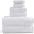 YTYC 27. 5x55 Inches Luxury Bath Towels Set of 6 Large 100 Percent 650GSM Super Absorbent Soft Shower Towels for Bathroom White 6pcs