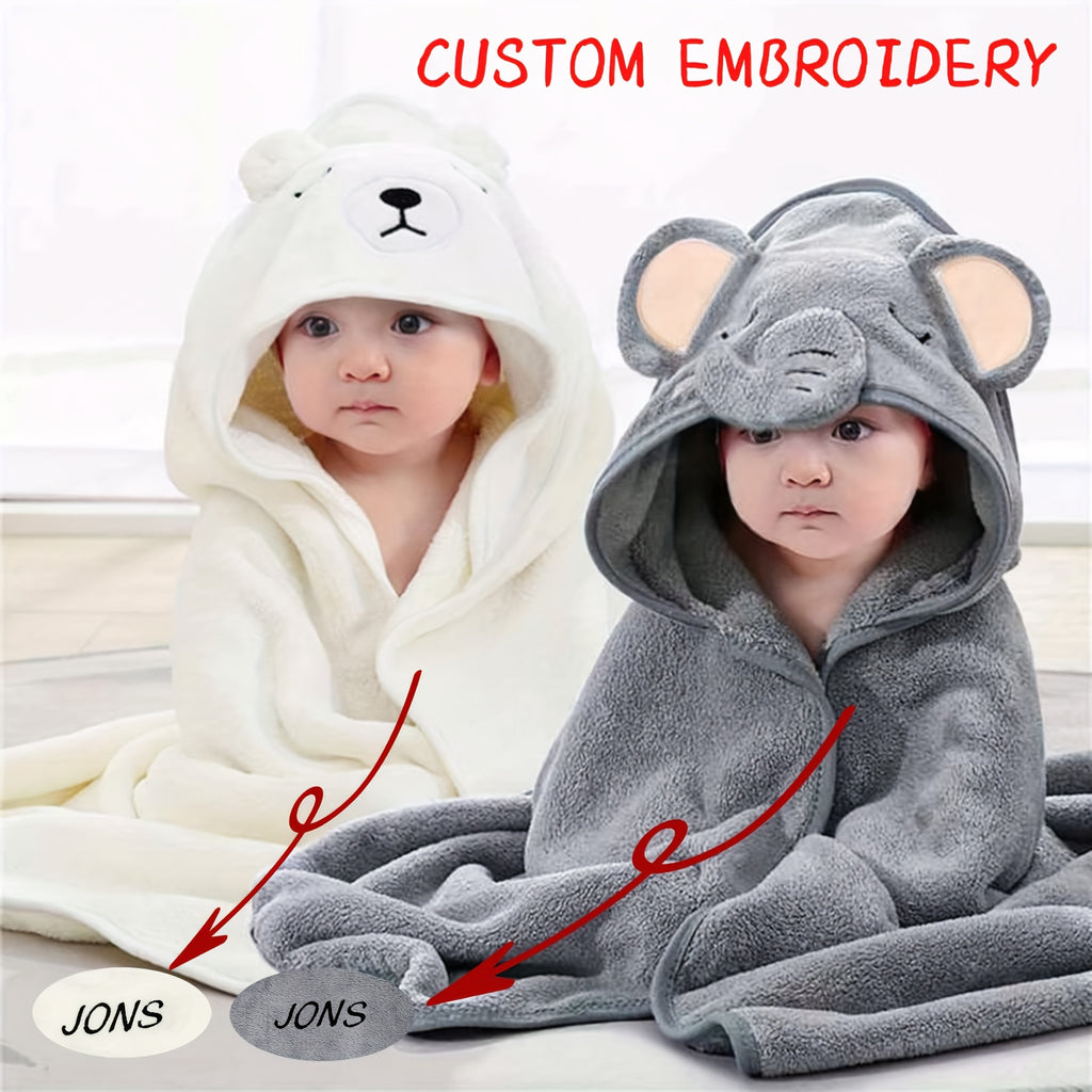 2pcs DIY Hooded Bath Towel, Personalized Embroidered Towel Featuring The Name, Custom Name, Unique Gift for, Perfect for Christmas