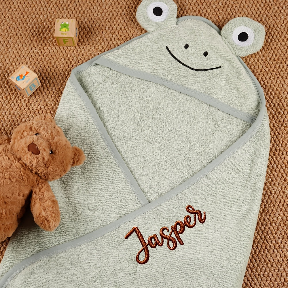 1pc Personalized Towel with Embroidered Name, Cartoon-Themed,Versatile Oversized Bath Towel, Beach Towel, Hooded Bath Towel, Perfect for Spa and Pool Leisure, Ideal for Family Use, Travel, and Hotel Settings. New Year Gifts, Easter Gifts