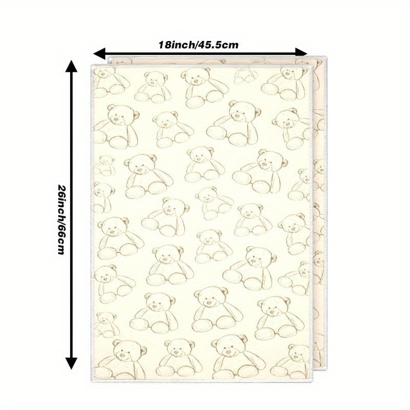 2pcs 45.2860.65inch Teddy Bear Sketch Style Bath Towel for, Cute Cartoon Design for Nursery, Soft and Bathing Accessories, Ideal for Baby Showers, Playtime, and Everyday Use, Perfect Gift for Suitable for kitchen and bathroom towels Reusable ZZTM 10