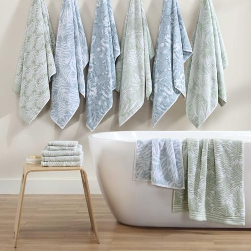 Bath Towels 100% Soft and Absorbent with Yarn-Dyed Loops Medium Weight Bathroom Towels Pineapple Venture Green 6pcs