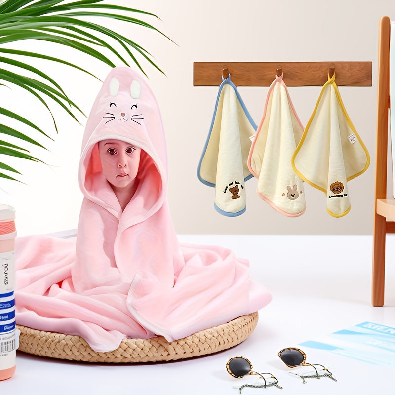 Super Soft Cat Baby Bath Towel, Suitable for Children Under 5 Years Old, with 3 Towels, Made Of High-quality Fabrics, Soft And Comfortable, Highly Absorbent, Is A Thoughtful Choice for Baby Gifts, And Is Also A Must-have Baby Product for New Parents!