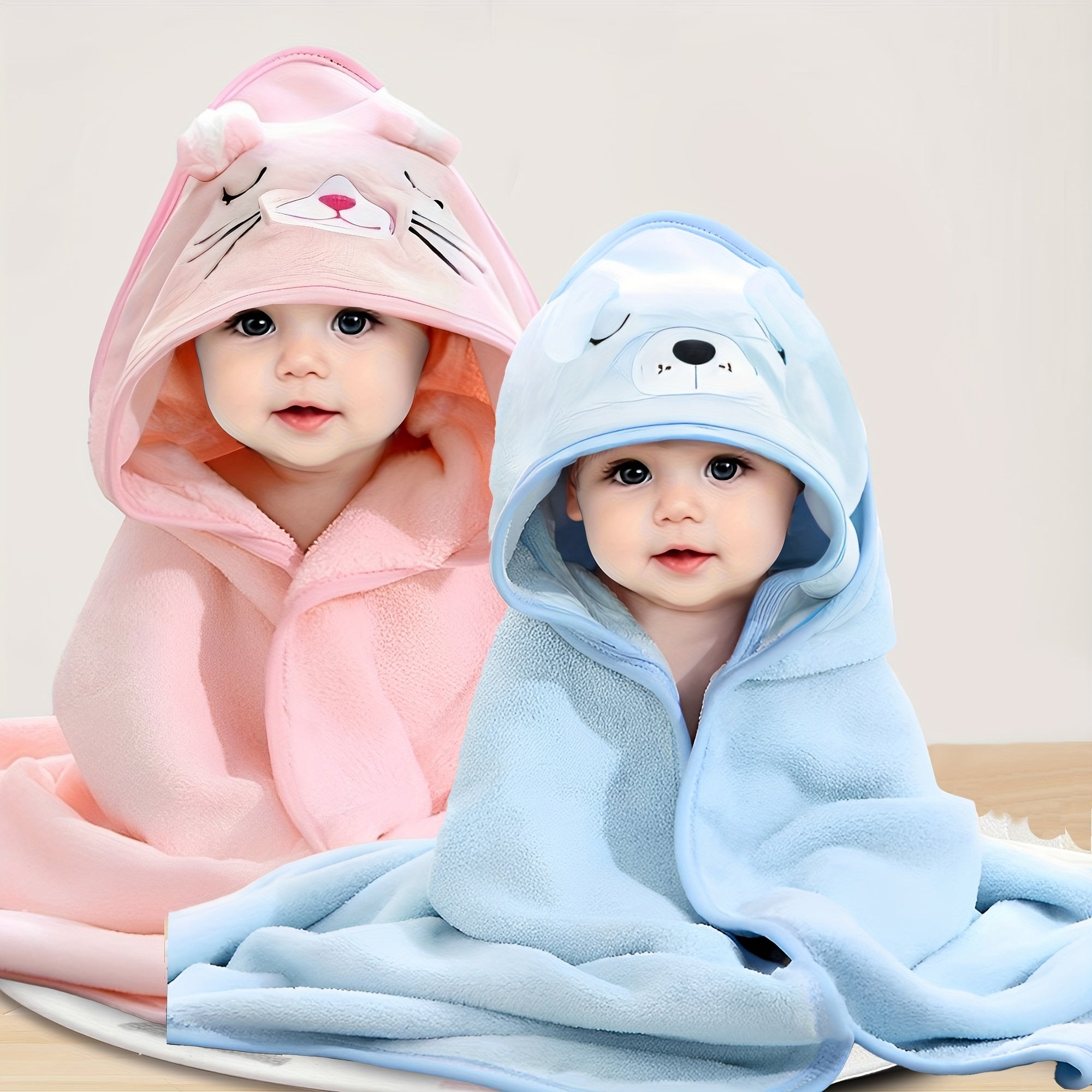 2pcs DIY Hooded Bath Towel, Personalized Embroidered Towel Featuring The Name, Custom Name, Unique Gift for, Perfect for Christmas