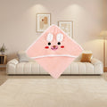 Soft and Breathable Polyester Fiber Children's Bath Towel & Robe, Can Be Used as Swaddle or Stroller Blanket with Cartoon Patterns, Regular Cut for All-Season Comfort