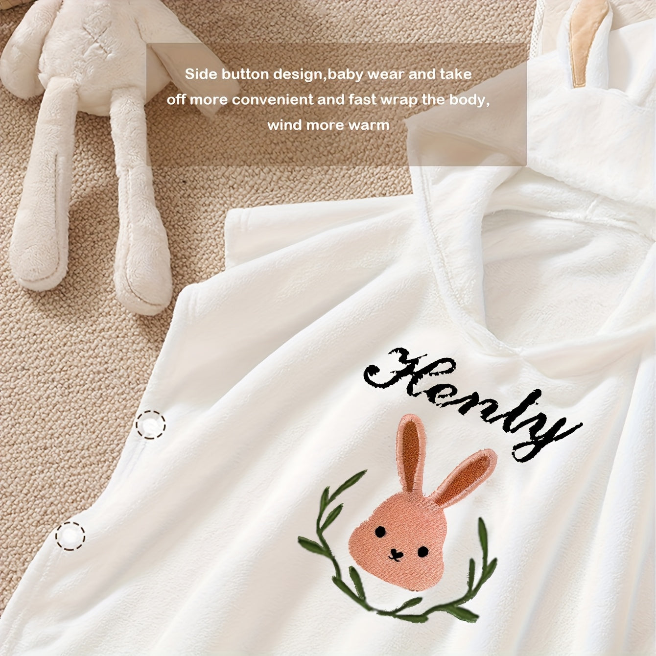 1pc Kids Hooded Bath Towel, 47.24x22.44 Inches, for 1-3 Year Olds, Ultra-Soft for Boys and Girls, Highly Absorbent, Quick-Drying, Non-Shedding, Newborn Hooded Cape Towel for Bathing, Showering, All-Season Use, Christmas, Halloween, Thanksgiving Gift