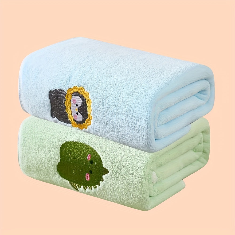 2pcs of Newborn Bath Towels for Children, Ultra-Soft And Absorbent, Quick-Drying Baby Bath Towels, Coral Fleece Thickened, No Shedding