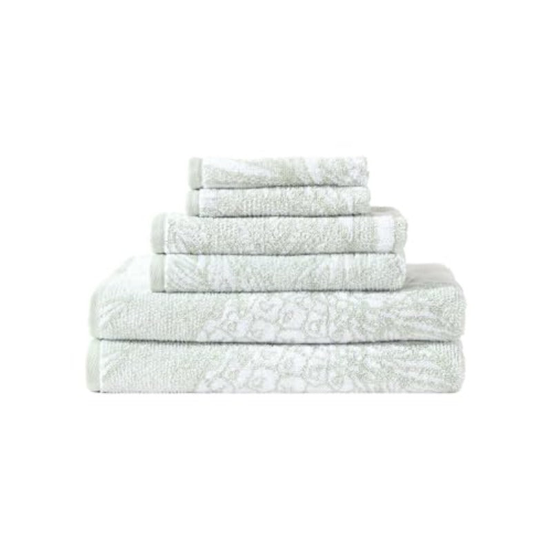 Bath Towels 100% Soft and Absorbent with Yarn-Dyed Loops Medium Weight Bathroom Towels Pineapple Venture Green 6pcs