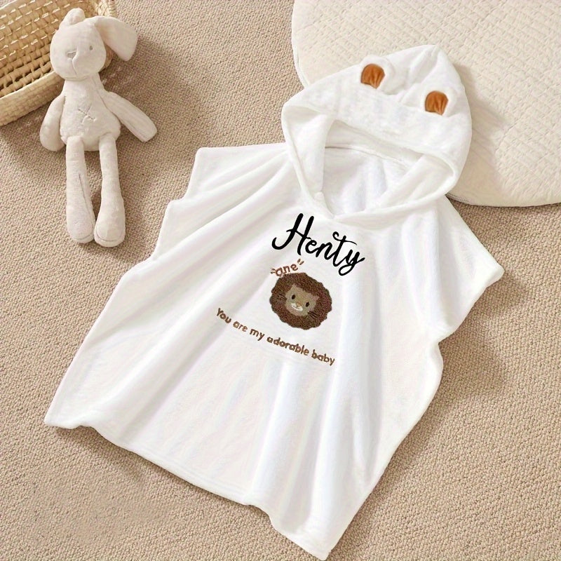 1pc Kids Hooded Bath Towel, 47.24x22.44 Inches, for 1-3 Year Olds, Ultra-Soft for Boys and Girls, Highly Absorbent, Quick-Drying, Non-Shedding, Newborn Hooded Cape Towel for Bathing, Showering, All-Season Use, Christmas, Halloween, Thanksgiving Gift